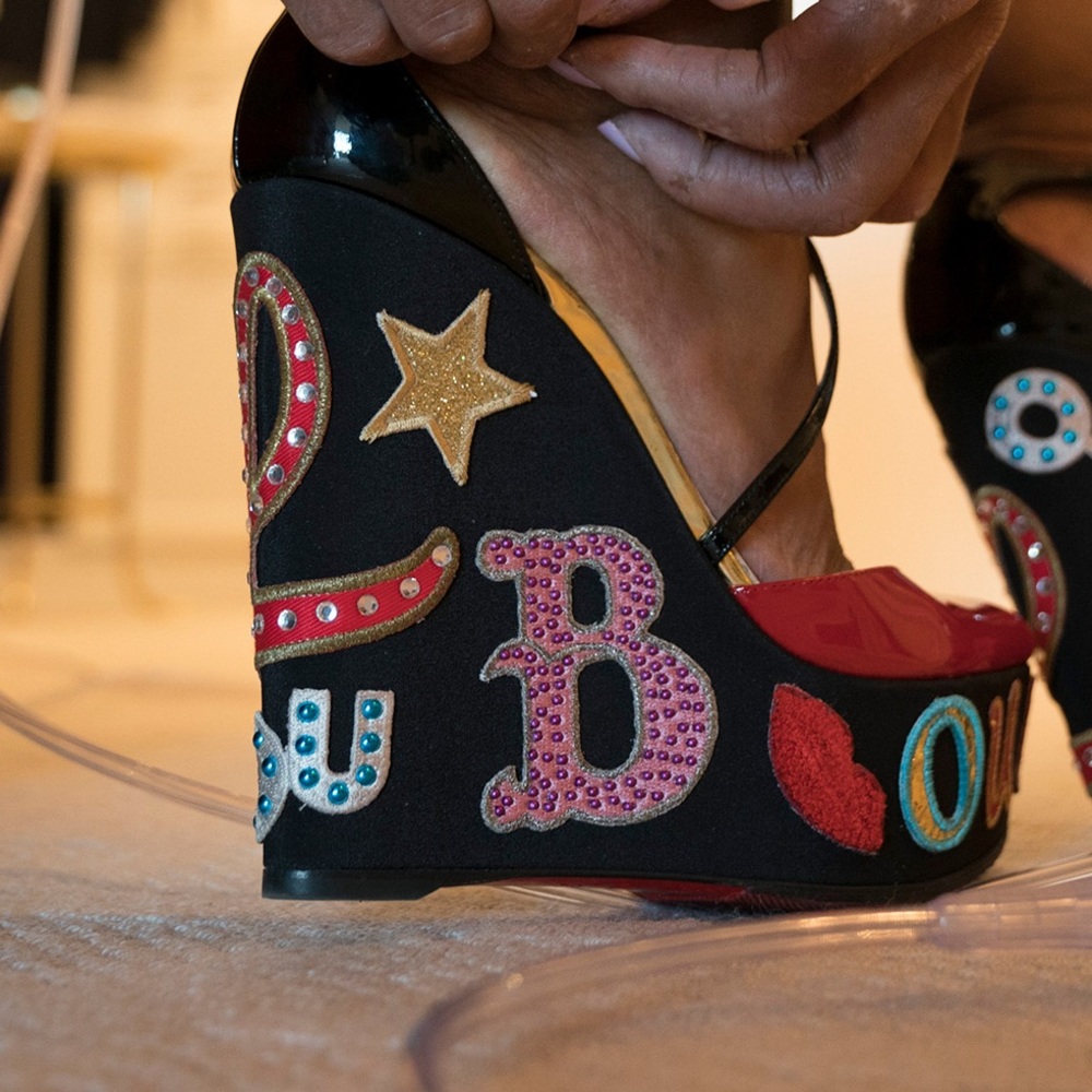Christian Louboutin LOUBI ZEPPA 140 SPECCHIO CALF/LETTERS